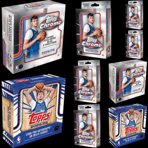 Hockey Mixers70 Card – 2025-26 Topps Flagship Chrome Basketball 9 Box Mixer #1 Random Teams