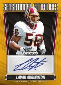 Lavar Arrington Sensational Signatures Prizms Gold - 2025 Panini Prizm Black Football