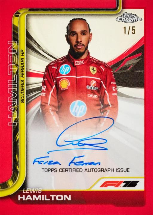 Lewis Hamilton Red Refractor Autograph - 2025 Topps Chrome Formula 1 Racing