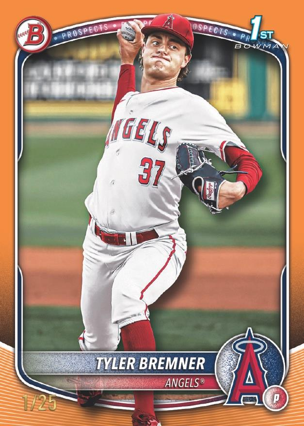Tyler Bremner Orange Base - 2025 Bowman Draft Baseball