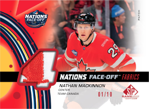 Nathan Mackinnon 4 Nations Face Off Fabrics Card –