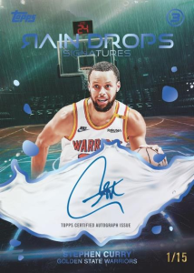 Stephen Curry Raindrops Signatures Blue - 2025-26 Topps Three Basketball