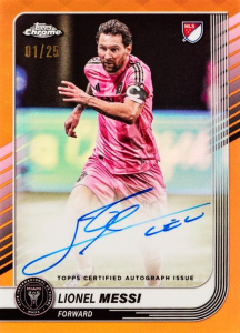 Lionel Messi Chrome Autograph Orange Refractor - 2025 Topps MLS Chrome Soccer