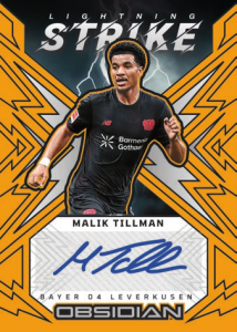 Malik Tillman Lightning Strike Electric Etch Gold Flood - 2025-26 Panini Obsidian Soccer