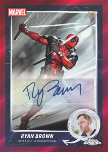Ryan Brown Marvel Comic Book Artist Autograph Red Refractor - 2025 Topps Deadpool Chrome