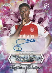 Bukayo Saka Padparadscha - 2025-26 Topps Chrome UEFA Club Competitions Soccer