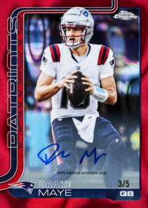 Drake Maye Red Auto - 2025 Topps Chrome Football