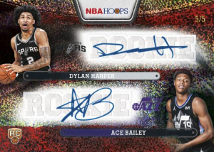 Dylan Harper Ace Bailey Dual Auto Pixel Burst Red - 2025-26 Topps Hoops Basketball