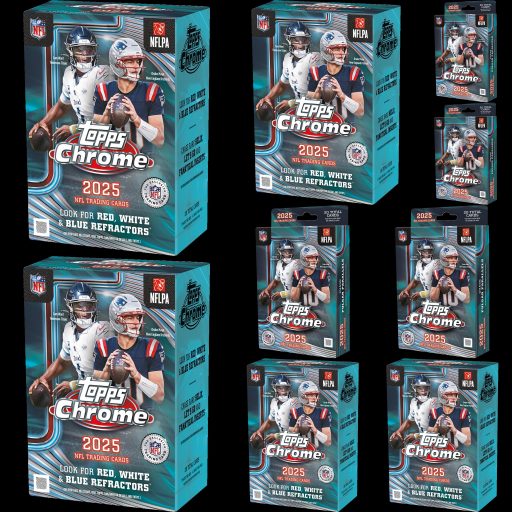 2025 Topps Chrome Football Value Hanger 10 Box Mixer #1 Random Teams