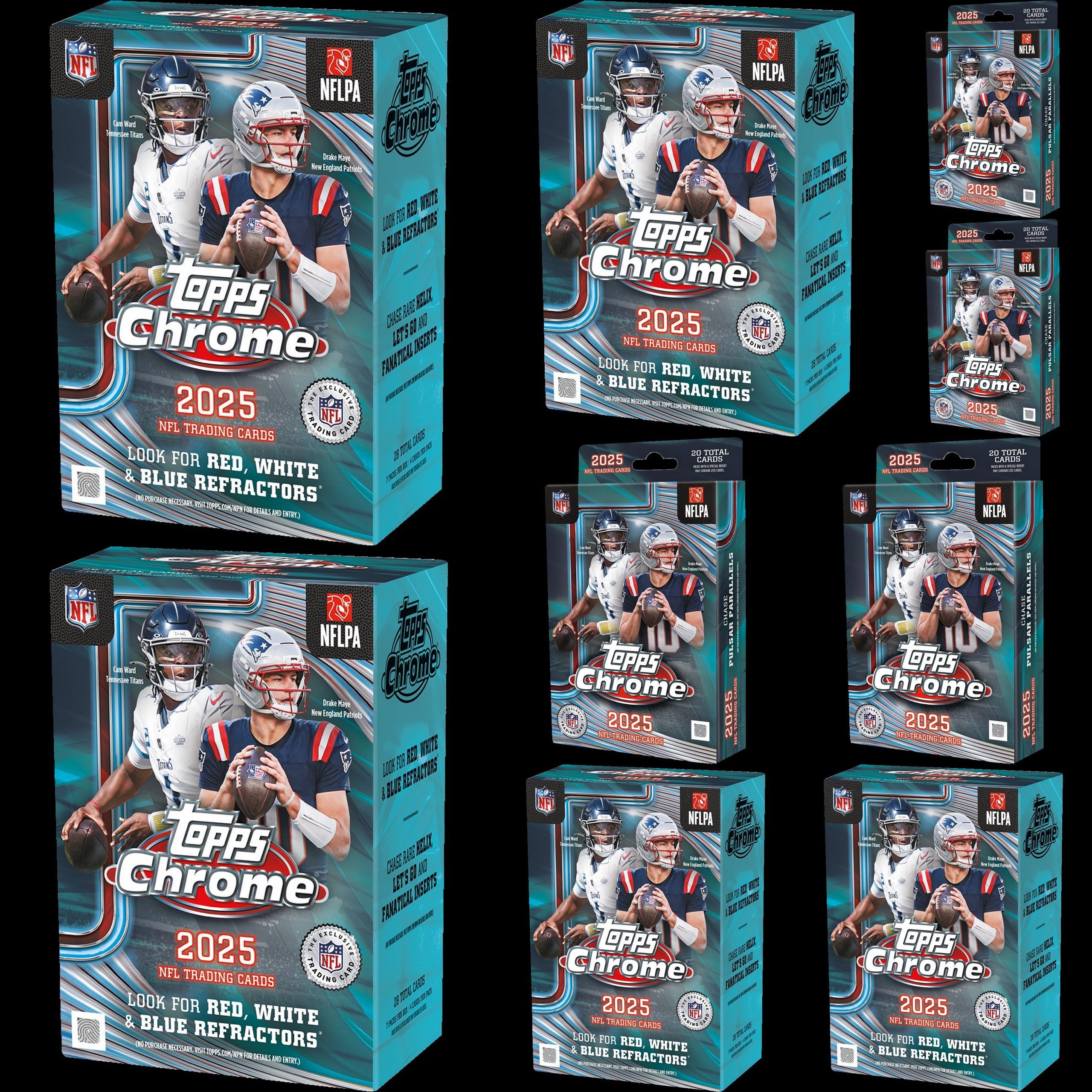 2025 Topps Chrome Football Value Hanger 10 Box Mixer #1 Random Teams