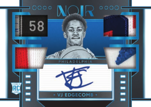 VJ Edgecomb Quad Patch Autographs Platinum - 2025-26 Panini Noir Basketball