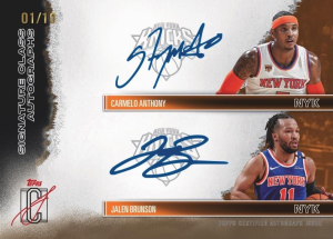 Carmello Anthony Jalen Brunson Dual Autograph - 2025-26 Topps Signature Class Basketball