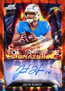 Justin Herbert Solar Flare Autograph - 2025 Topps Cosmic Chrome Football