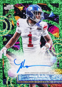 Malik Nabers Green Autograph - 2025 Topps Cosmic Chrome Football