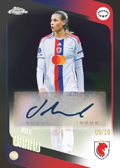 Jule Brand Autograph Black - 2025/26 Topps Chrome Women’s UEFA Champions League Soccer
