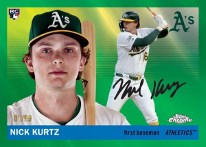 Nick Kurtz Base Green - 2025 Topps Chrome Platinum Anniversary Baseball