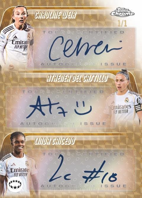 Triple Autograph - 2025/26 Topps Chrome Women’s UEFA Champions League Soccer
