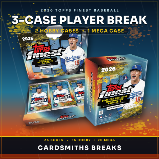 2026 Topps Finest Baseball 2 Case Hobby and 1 Case Mega Break #3 Players